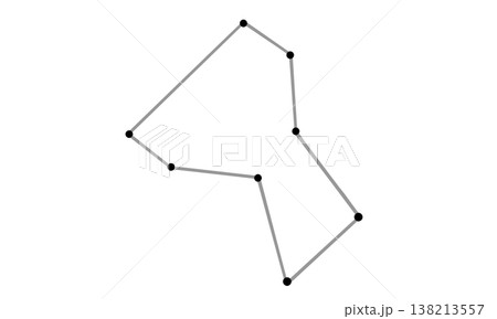 コップ座の星座線のモノクロイラスト 138213557