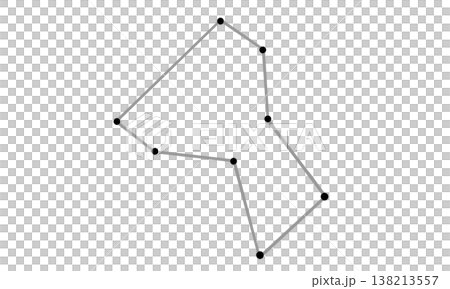 コップ座の星座線のモノクロイラスト 138213557