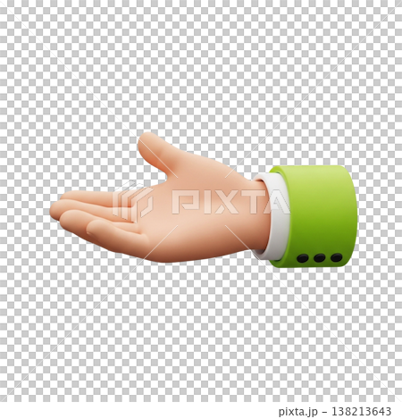 Reach hand symbol in 3d cartoon style 138213643