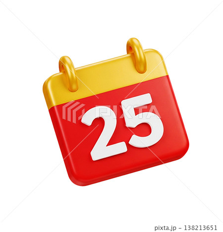 Clean playful calendar icon in 3d cartoon style 138213651