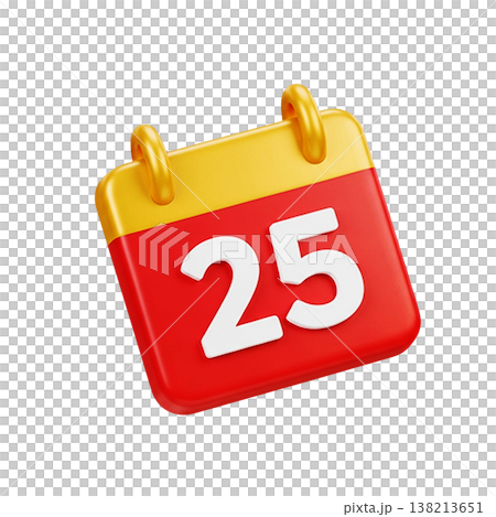 Clean playful calendar icon in 3d cartoon style 138213651