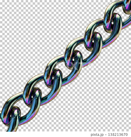 Glossy diagonal metallic chain element Glossy diagonal metallic chain element 138213670