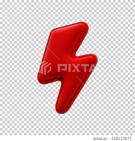 Red bolt or thunder 3d icon design Red bolt or thunder 3d icon design 138213671