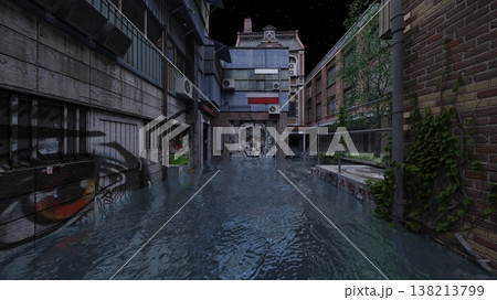 水没した都市 138213799