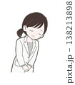 頭を下げる白衣姿の医療関係者の女性の手書きイラスト素材 138213898