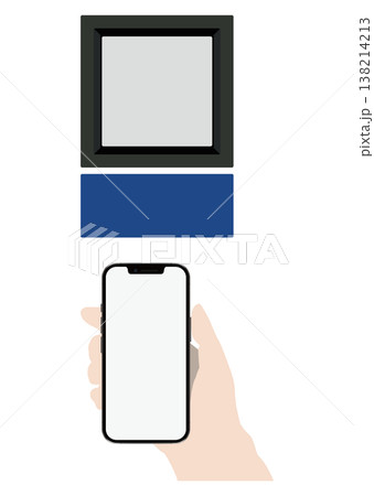 改札口にスマホをかざす手 138214213
