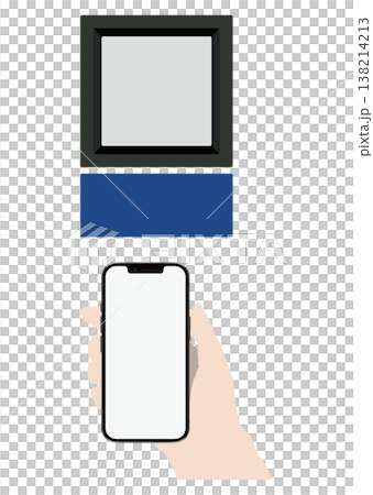 改札口にスマホをかざす手 138214213
