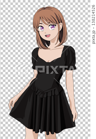 黒いドレスを着た女性 138214526