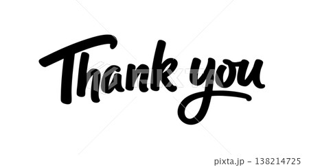 Signature bold thank you text design 138214725