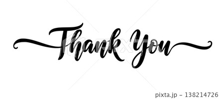Signature bold thank you text illustration 138214726