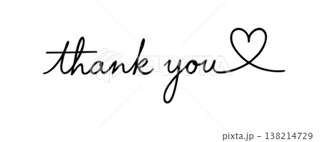 Signature thank you lettering with little heart element Signature thank you lettering with little heart element 138214729
