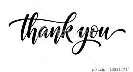 Elegant playful signature thank you lettering 138214734
