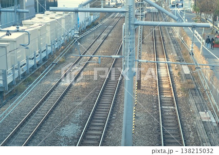JR渋谷駅周辺の山手線の線路 都市の鉄道風景 138215032
