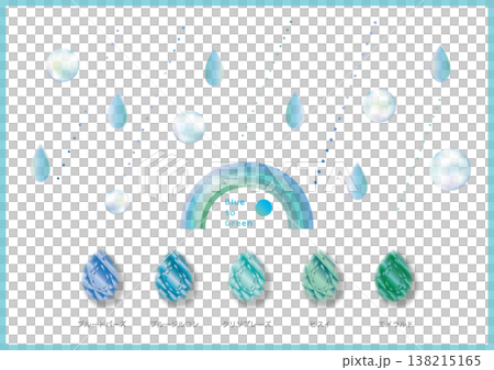 Jewel-colored teardrop, blue and green gradient 138215165