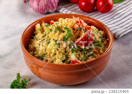 Cous cous with vegetables tabulle 138215403
