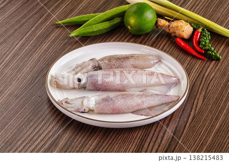 Raw wild calamari for cooking 138215483