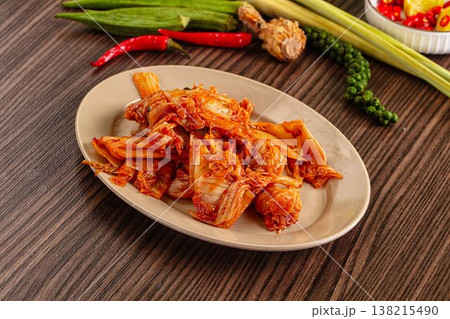 Fermented spicy Korean Kimchi cabbage Fermented spicy Korean Kimchi cabbage 138215490