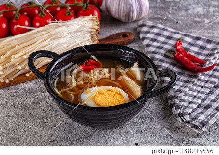 Japanese soup miso with chicken Japanese soup miso with chicken 138215556