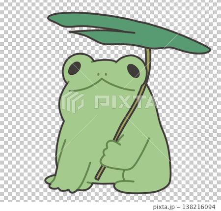 A frog with a leaf umbrella A frog with a leaf umbrella 138216094