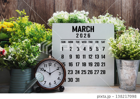 March 2026 monthly calendar on chalkboard for planning and management March 2026 monthly calendar on chalkboard for planning and management 138217098