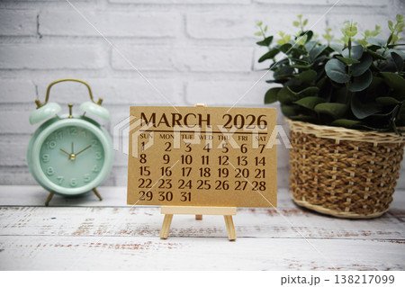 March 2026 monthly calendar on chalkboard for planning and management March 2026 monthly calendar on chalkboard for planning and management 138217099