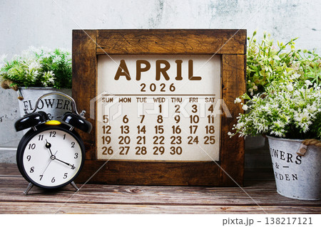 April 2026 monthly calendar on chalkboard for planning and management April 2026 monthly calendar on chalkboard for planning and management 138217121