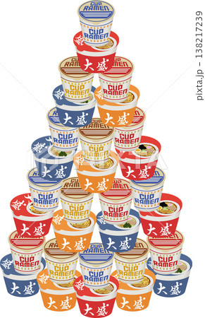 積み上げたカップ麺 138217239