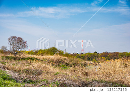 淀川左岸河川敷風景 大阪府枚方市 淀川左岸河川敷風景 大阪府枚方市 138217356