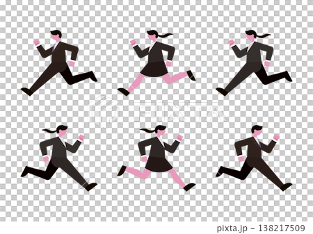 一組向量插圖,描繪了奔跑的商務男士、女商人以及求職者。 一組向量插圖,描繪了奔跑的商務男士、女商人以及求職者。 138217509