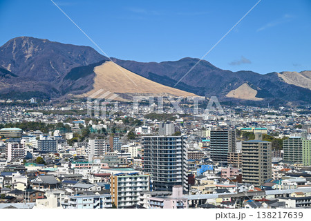 【大分県別府市】別府タワーから望む別府市街地と扇山の風景(3月) 【大分県別府市】別府タワーから望む別府市街地と扇山の風景(3月) 138217639