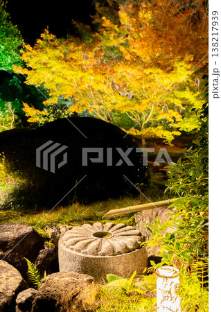 京都 東山泉涌寺別院 雲龍院(瑠璃山) 境内中庭の紅葉(月窓の間からの眺め)ライトアップ 京都 東山泉涌寺別院 雲龍院(瑠璃山) 境内中庭の紅葉(月窓の間からの眺め)ライトアップ 138217939