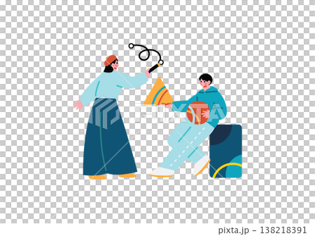 クリエイティブな職業の男女のイラスト クリエイティブな職業の男女のイラスト 138218391