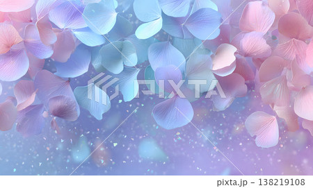 雨に濡れたピンクの紫陽花の背景 雨に濡れたピンクの紫陽花の背景 138219108