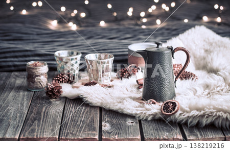Still life home decorations in the interior of the room 138219216