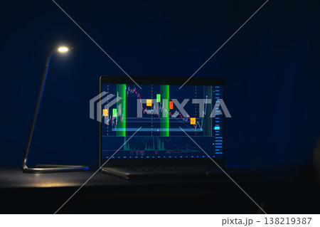 Trading stock. Stock market. Business graph. Trading investment. Broker. Stock exchange market. 138219387