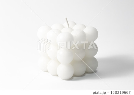 White candle square shape on a white background isolated. 138219667