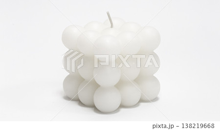 White candle square shape on a white background isolated. 138219668