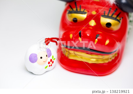 2027年賀　獅子舞と羊土鈴 138219921