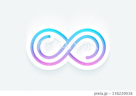 papercut style infinity curve logo symbol design 138220016
