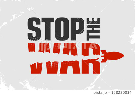 stop the war text sliced by flying bomb icon stop the war text sliced by flying bomb icon 138220034