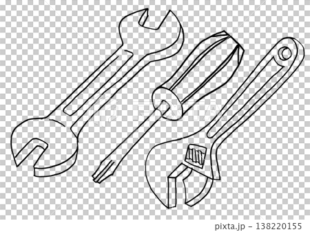Line art illustration, simple illustration, various tools Line art illustration, simple illustration, various tools 138220155