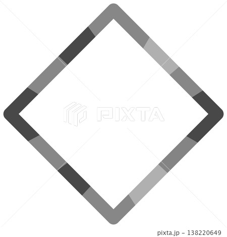 ひし形のシンプルな幾何学フレーム・モダンなグレーの飾り枠 138220649