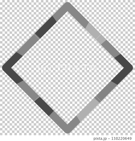 ひし形のシンプルな幾何学フレーム・モダンなグレーの飾り枠 138220649