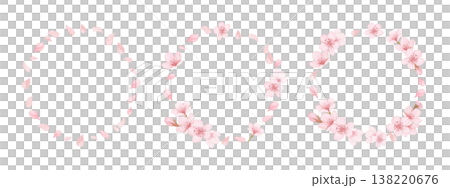 水彩櫻花花瓣邊框插畫集 水彩櫻花花瓣邊框插畫集 138220676