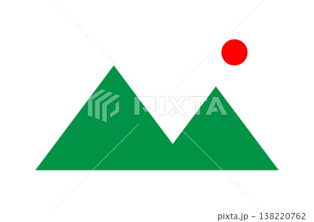 山と太陽 写真アイコン NO IMAGE ダミー用素材 138220762