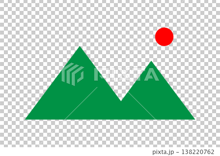 山と太陽 写真アイコン NO IMAGE ダミー用素材 138220762