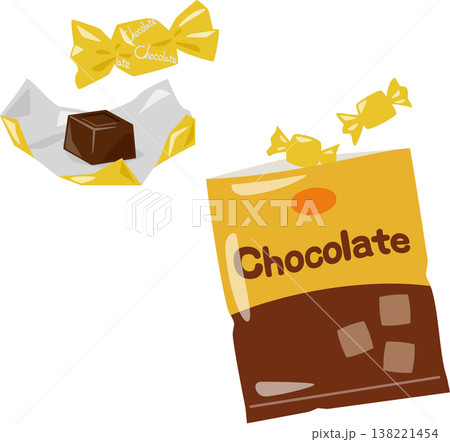 銀紙に包んだキューブチョコレート 銀紙に包んだキューブチョコレート 138221454