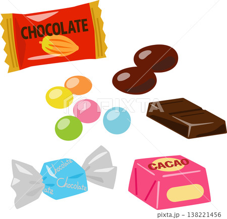 チョコレート製品のイラストセット 138221456