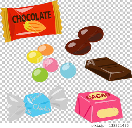チョコレート製品のイラストセット 138221456