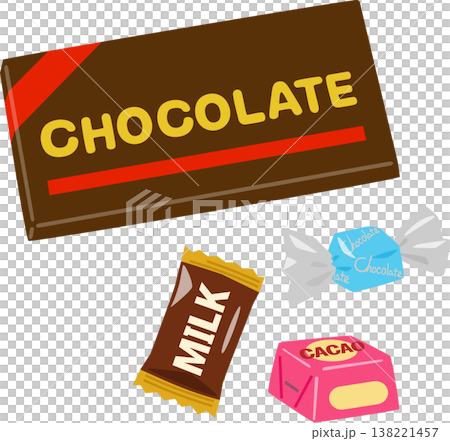 Chocolate product illustration set Chocolate product illustration set 138221457